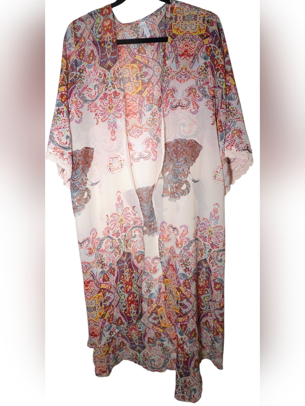 NWOT Live 4 Truth Elephant Paisley Kimono Duster Cardigan XL